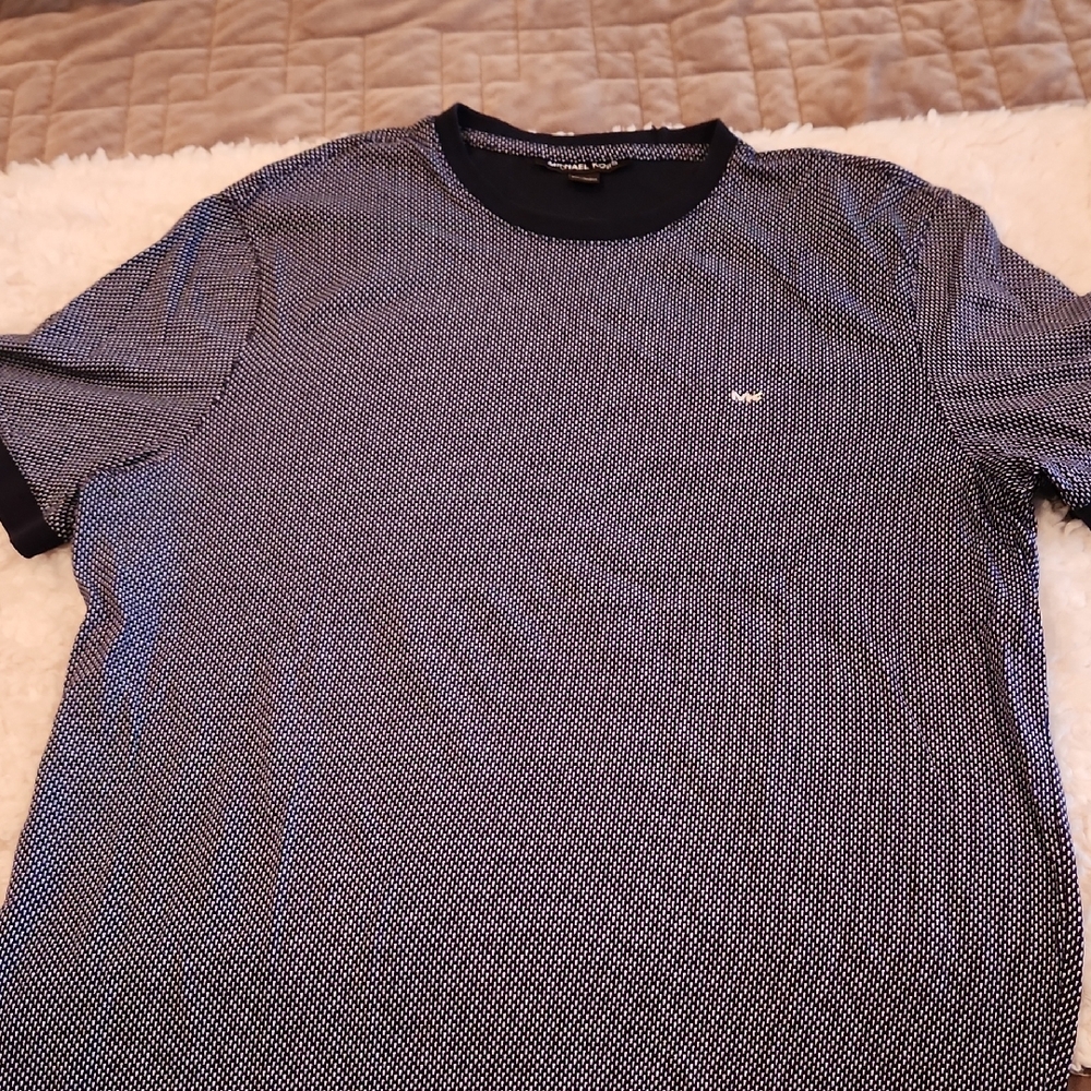 Michael Kors Blue and White Geometric Tee